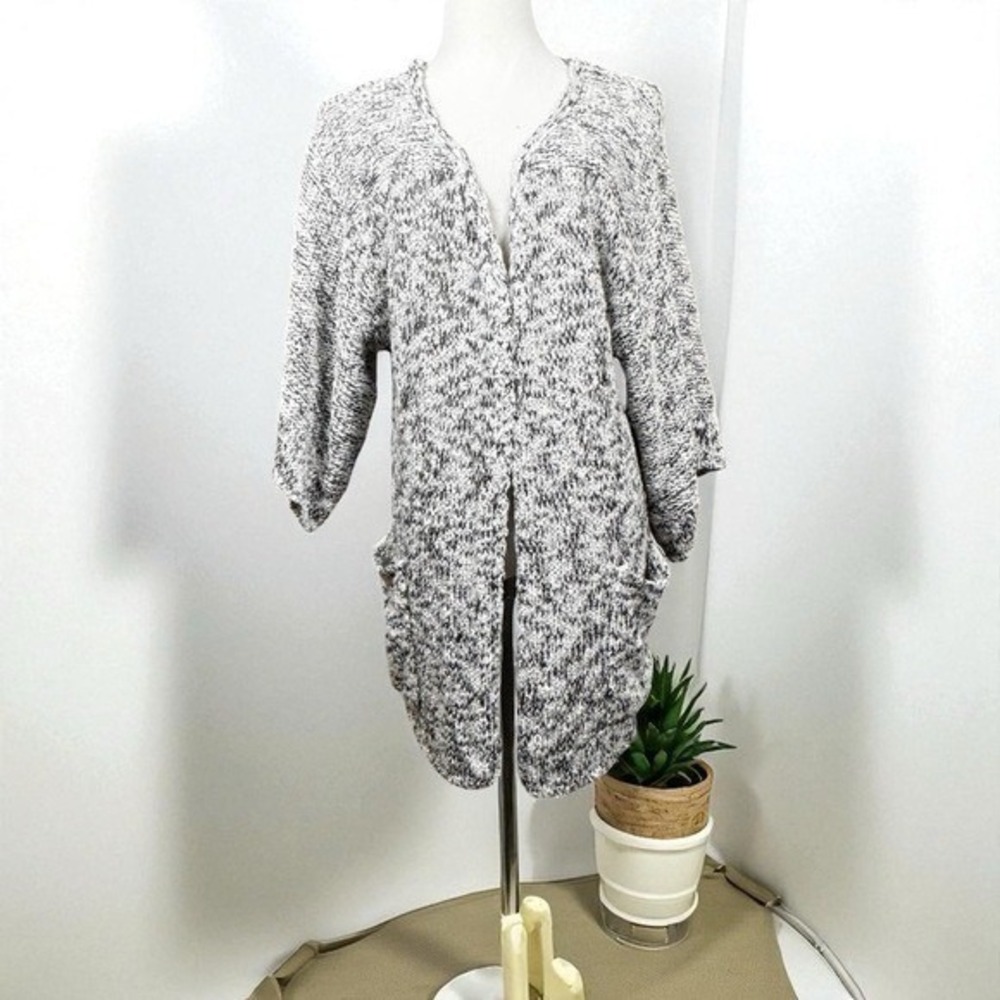 BCBG Speckled Knit Open Cardigan S Sweater Bell sleeve Lagenlook Fairycore Cozy
